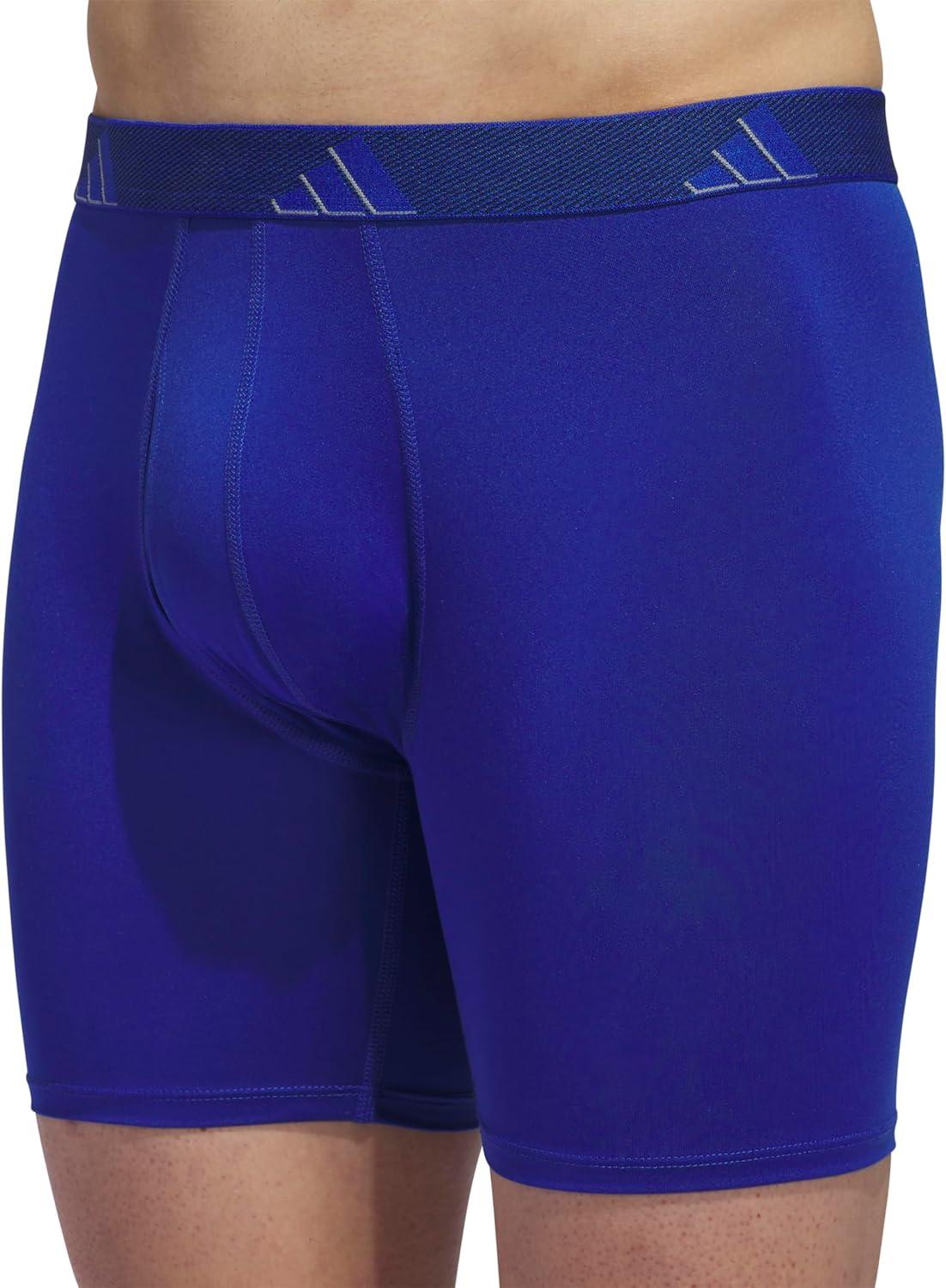 image:imageadidas Mens Microfiber Boxer Briefs 3Pack or 5Pack Performance Stretch MoistureWicking UnderwearTeam Royal BlueGreyLegend Ink Blue