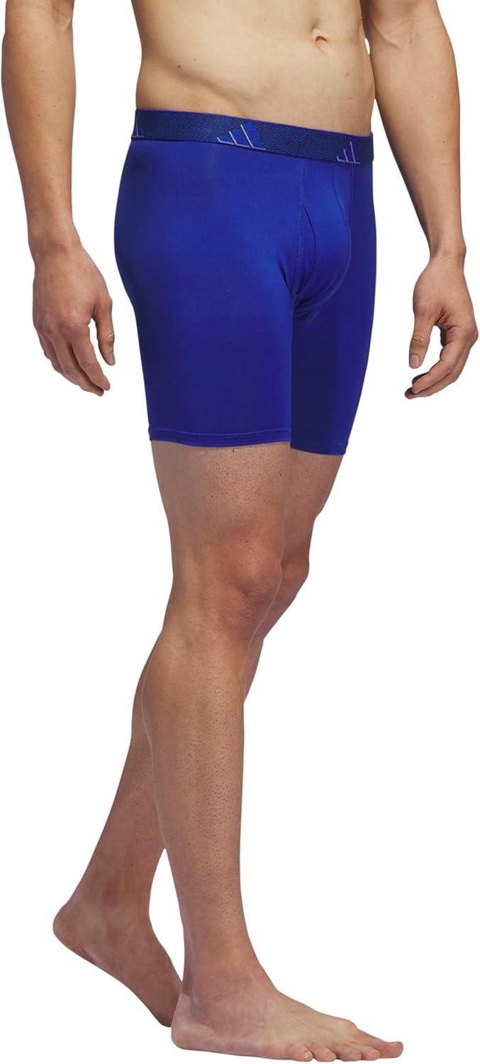 image:imageadidas Mens Microfiber Boxer Briefs 3Pack or 5Pack Performance Stretch MoistureWicking UnderwearTeam Royal BlueGreyLegend Ink Blue