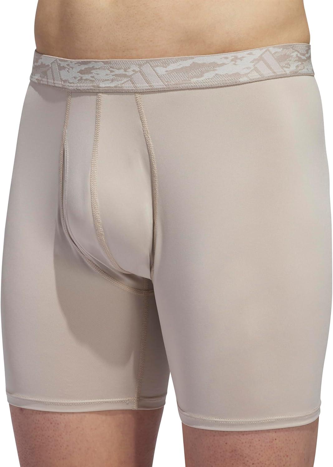 image:imageadidas Mens Microfiber Boxer Briefs 3Pack or 5Pack Performance Stretch MoistureWicking UnderwearWonder BeigeCarbon GreyOnix Grey