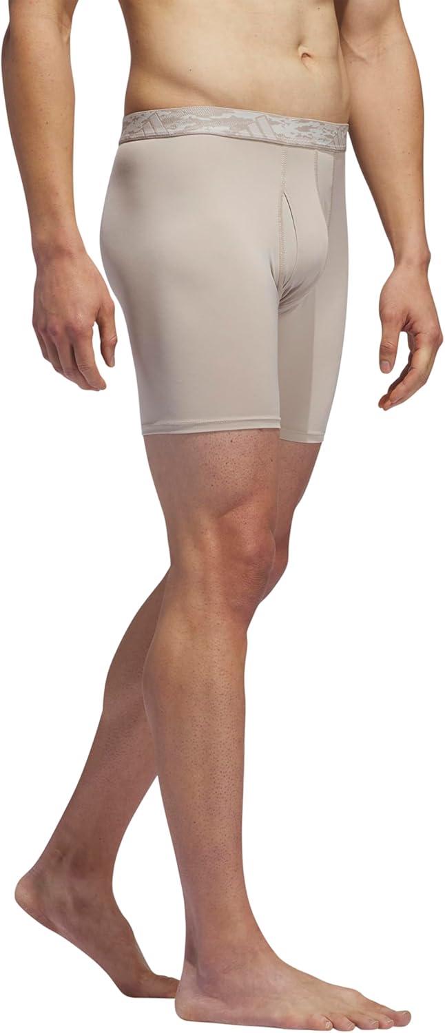 image:imageadidas Mens Microfiber Boxer Briefs 3Pack or 5Pack Performance Stretch MoistureWicking UnderwearWonder BeigeCarbon GreyOnix Grey