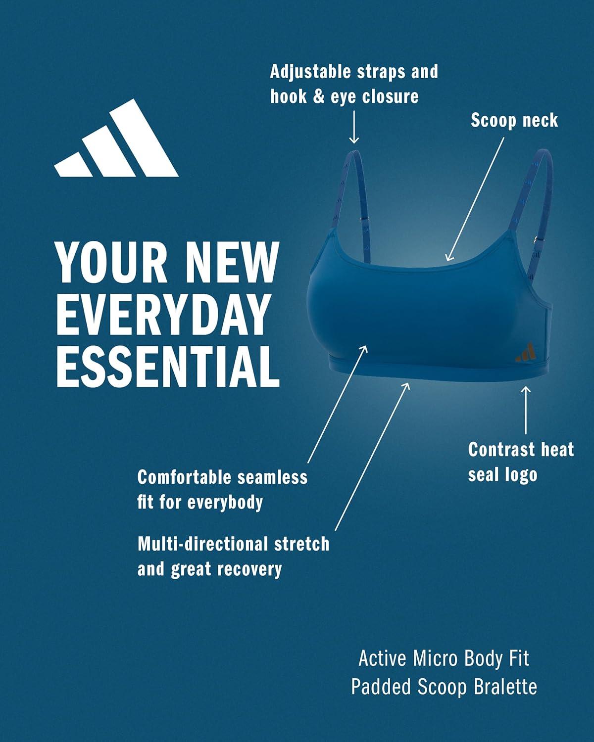 image:imageadidas Womens Active Micro Body Fit Scoop BraletteDusky Petrol