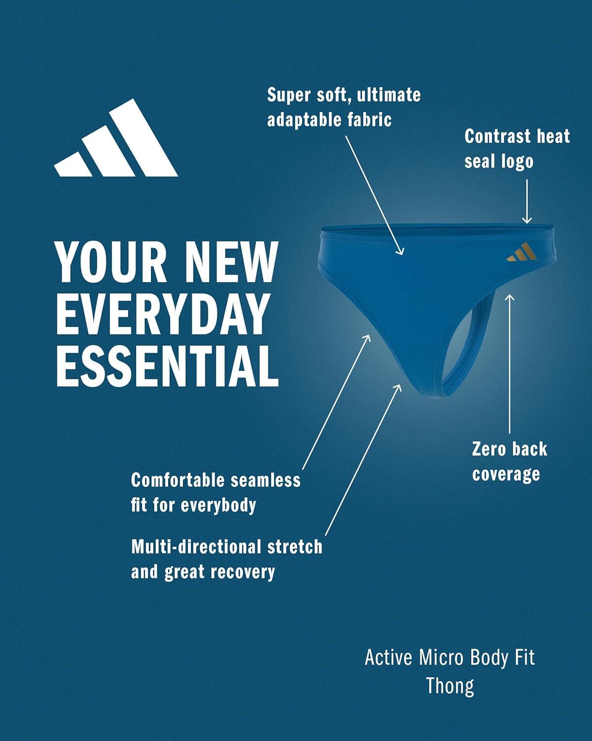 image:imageadidas Womens Active Micro Body Fit Thong UnderwearDusky Petrol