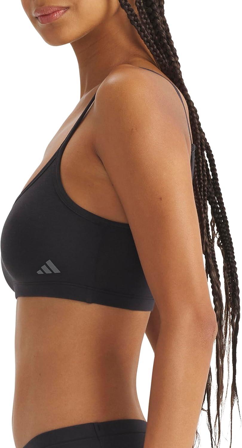 image:imageadidas Womens Active Modal Comfort Scoop BraletteBlackWhite