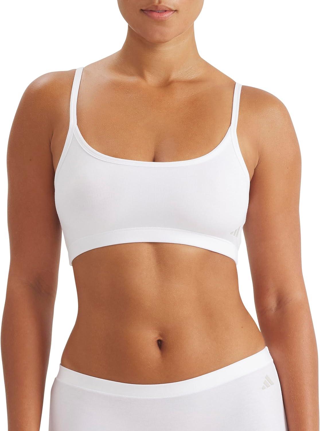 image:imageadidas Womens Active Modal Comfort Scoop BraletteBlackWhite