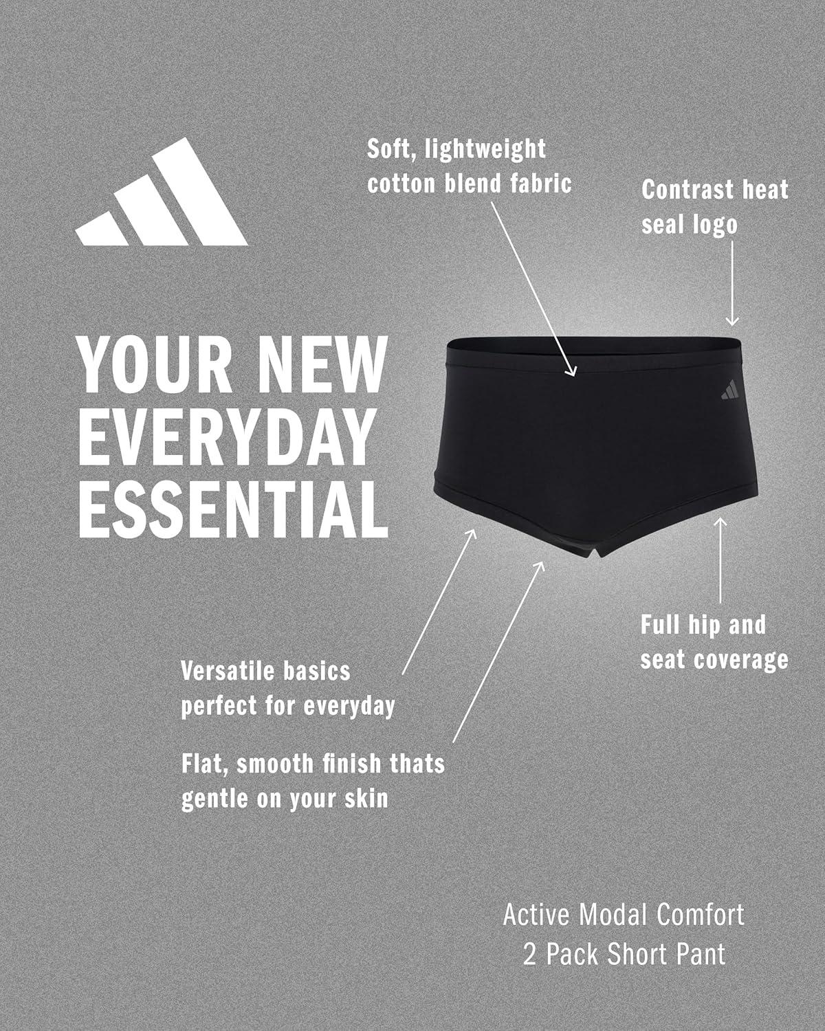 image:imageadidas Womens Active Modal Comfort Shortie 2Pack BlackWhite Medium