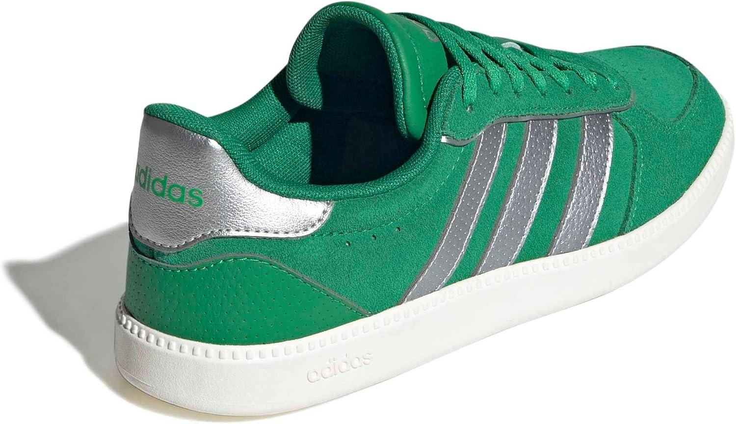 image:imageadidas Womens Breaknet Sleek SneakersGreenSilver MetallicWhite