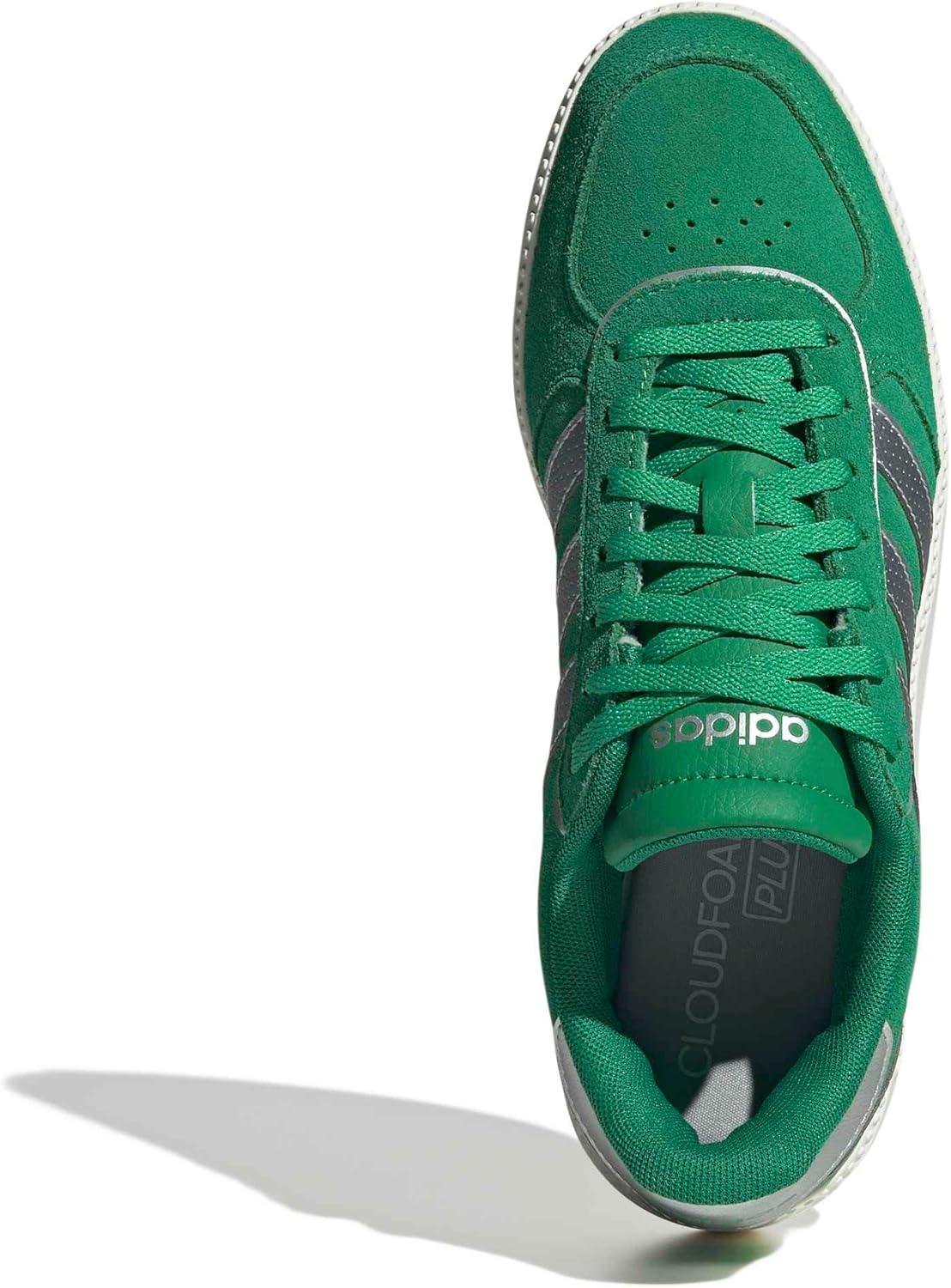 image:imageadidas Womens Breaknet Sleek SneakersGreenSilver MetallicWhite