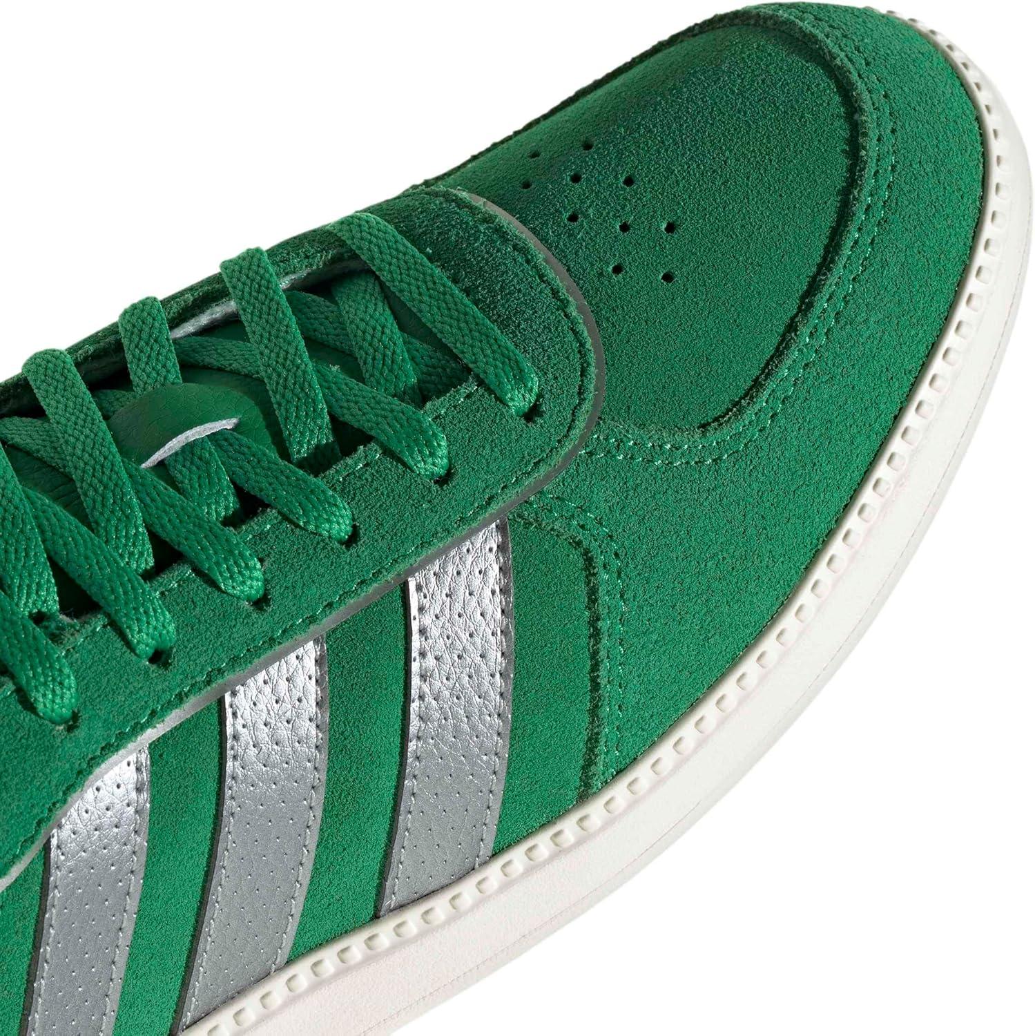 image:imageadidas Womens Breaknet Sleek SneakersGreenSilver MetallicWhite