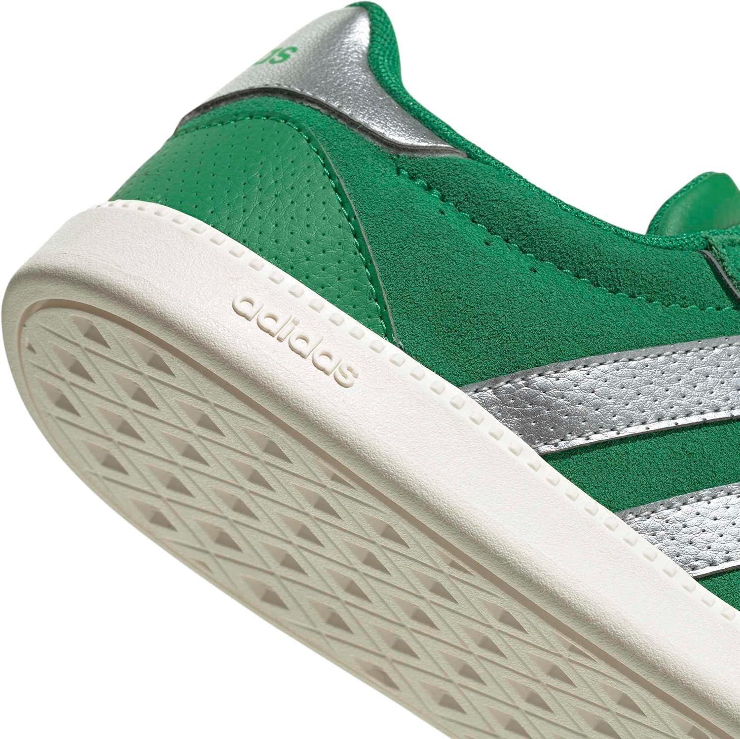 image:imageadidas Womens Breaknet Sleek SneakersGreenSilver MetallicWhite