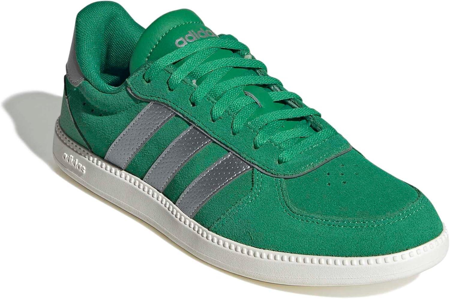 image:imageadidas Womens Breaknet Sleek SneakersGreenSilver MetallicWhite