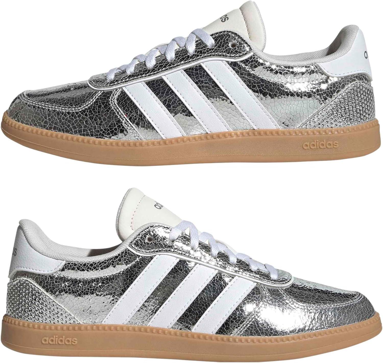 image:imageadidas Womens Breaknet Sleek SneakersSilver MetallicWhiteGum