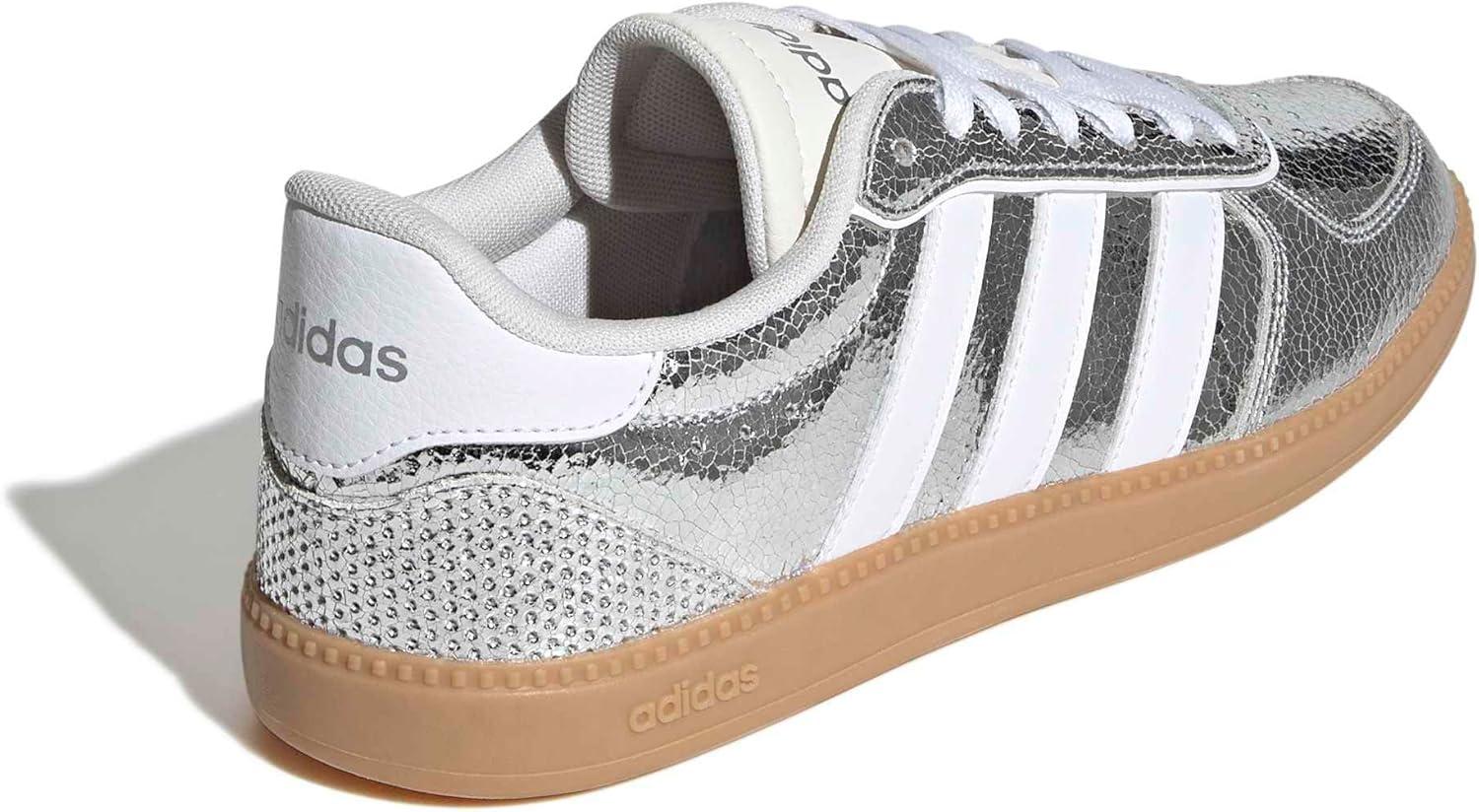 image:imageadidas Womens Breaknet Sleek SneakersSilver MetallicWhiteGum