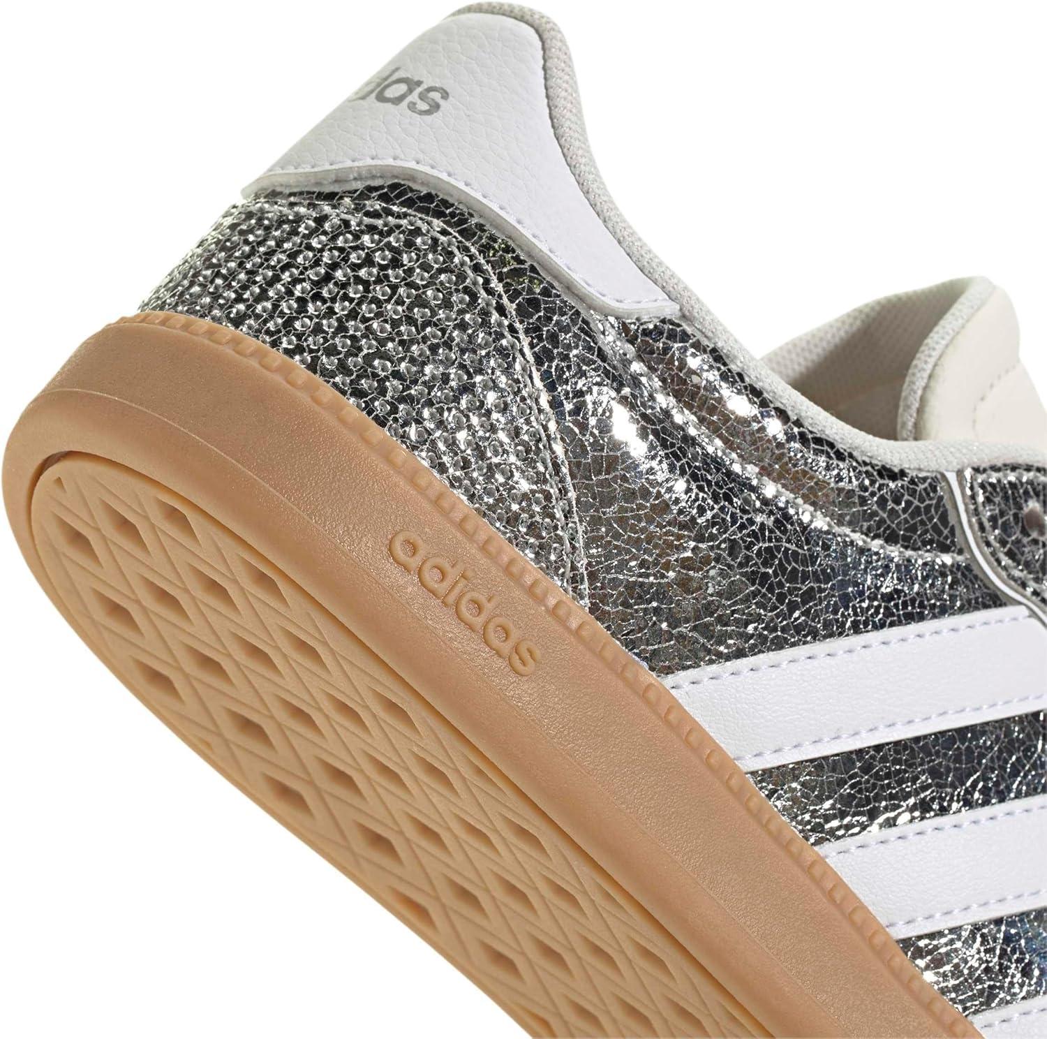 image:imageadidas Womens Breaknet Sleek SneakersSilver MetallicWhiteGum
