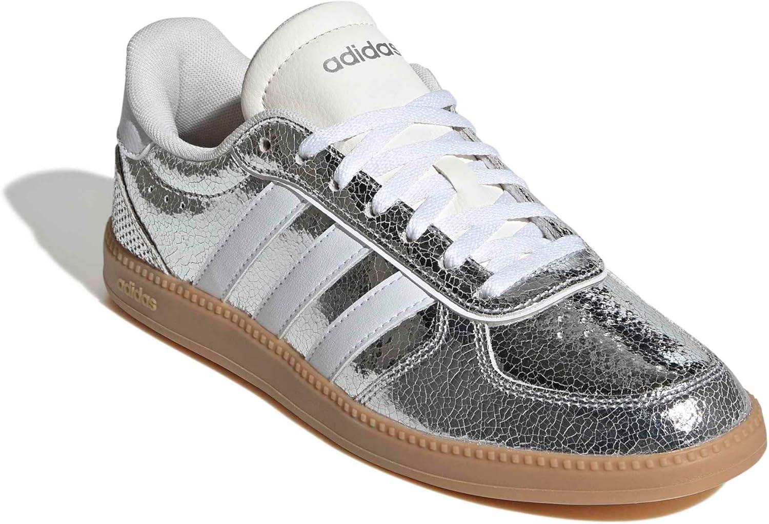 image:imageadidas Womens Breaknet Sleek SneakersSilver MetallicWhiteGum