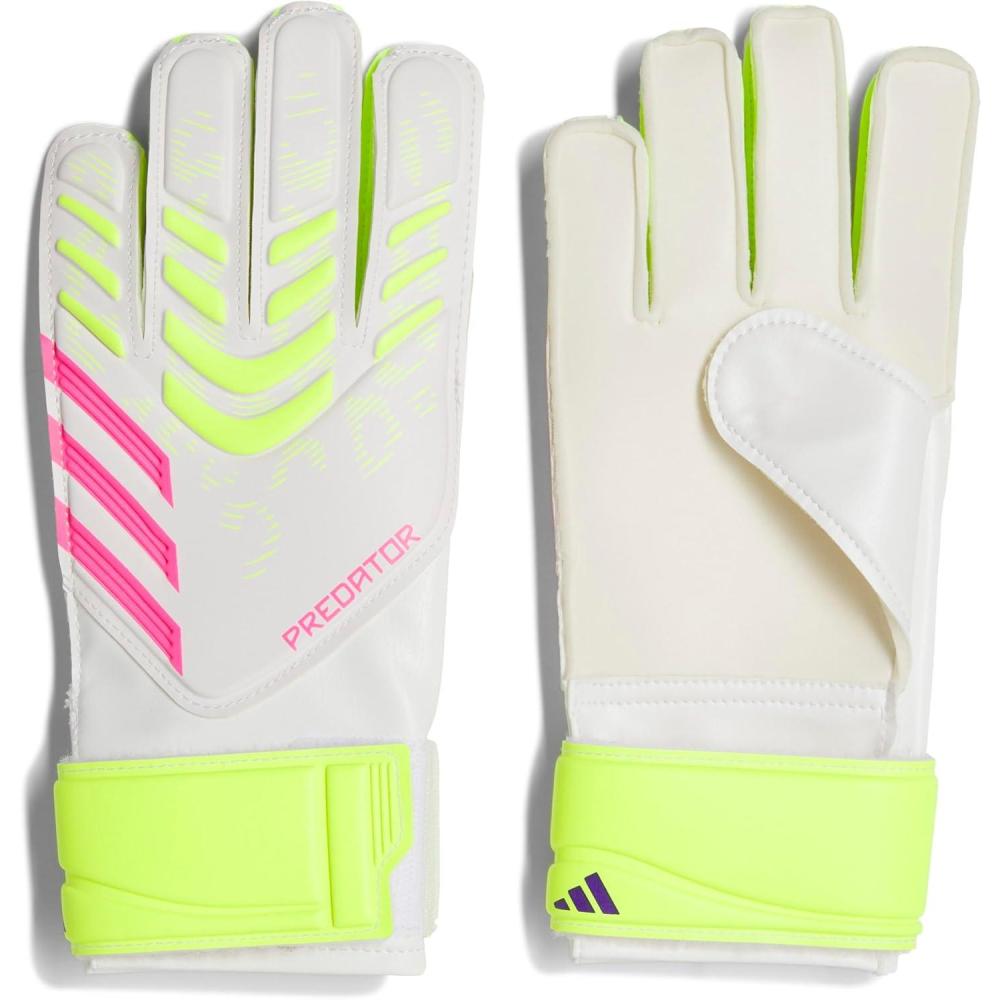 image:imageAdidas UnisexKids Training Predator Goalie Soccer GlovesWhiteLucid LemonLucid Pink