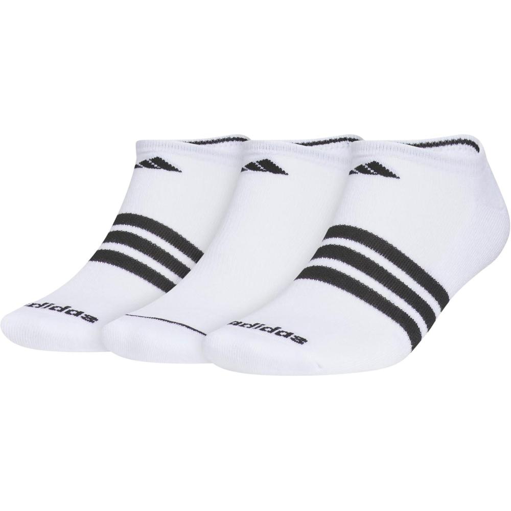 image:imageadidas Mens Cushioned No Show Socks 3 Pairs Durable amp ComfortableWhiteBlack3stripe4