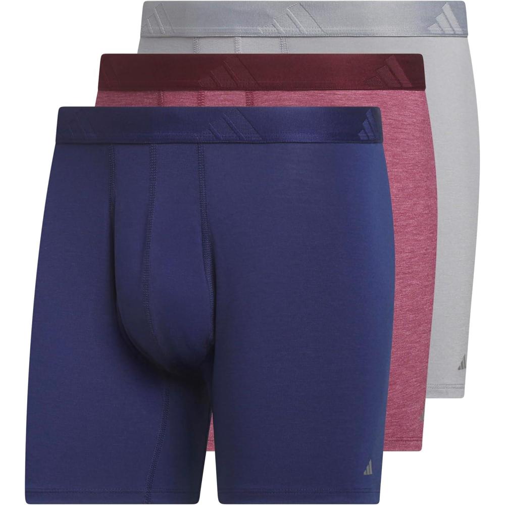 image:imageadidas Mens Luxe Underwear 3Pack Boxer Briefs or Trunks Premium Ultra Soft ComfortDark BlueHeather MaroonGreyBoxer Brief