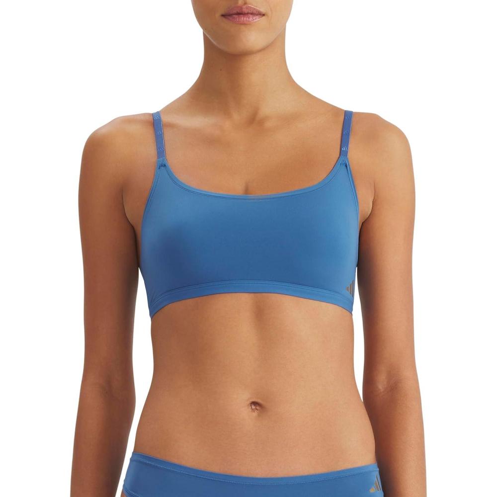 image:imageadidas Womens Active Micro Body Fit Scoop BraletteDusky Petrol