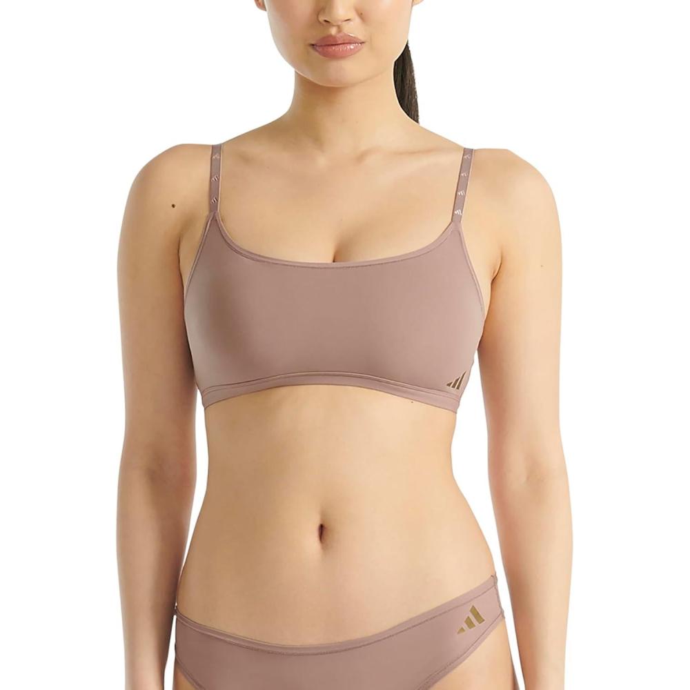 image:imageadidas Womens Active Micro Body Fit Scoop BraletteWonder Oxide