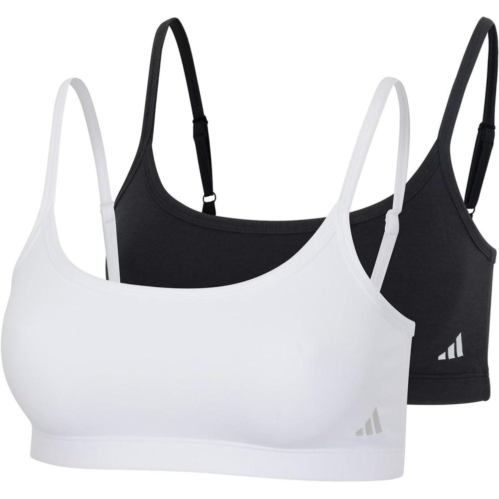 image:imageadidas Womens Active Modal Comfort Scoop BraletteBlackWhite
