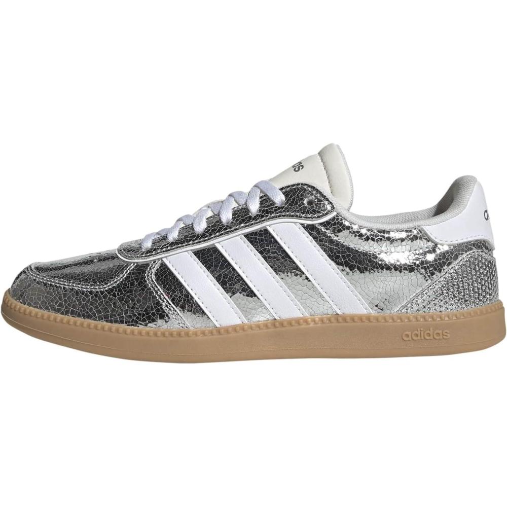 image:imageadidas Womens Breaknet Sleek SneakersSilver MetallicWhiteGum