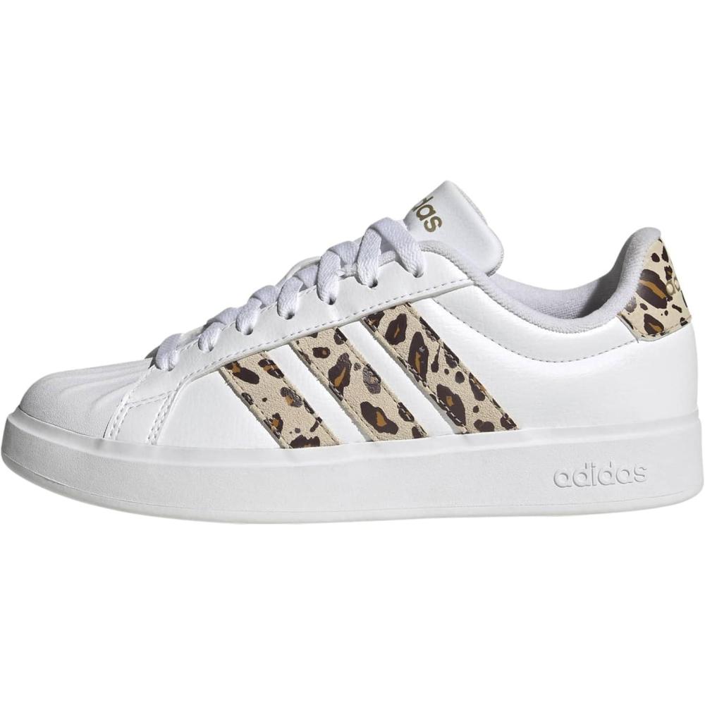 image:imageadidas Womens Streettalk Lace Up Sneakers Shoes Casual  BlackWhiteCrystal LinenGold Metallic