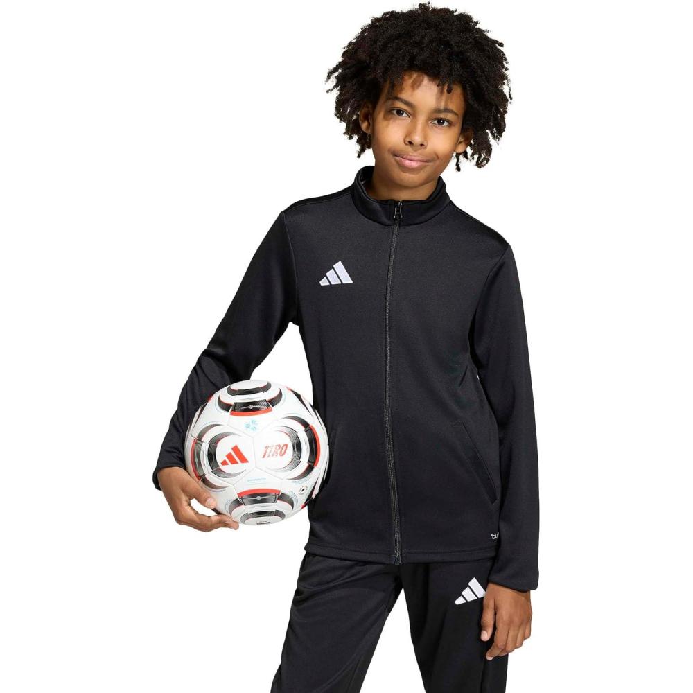 image:imageadidas boys Entrada 26 Track JacketBlackWhite