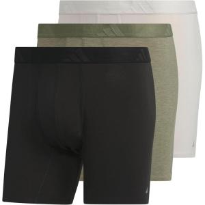 adidas Men’s Luxe Underwear (3-Pack) Boxer Briefs or Trunks, Premium Ultra Soft Comfort(Black/Heather Olive Strata/Wonder Alumina Grey/Boxer Brief)
