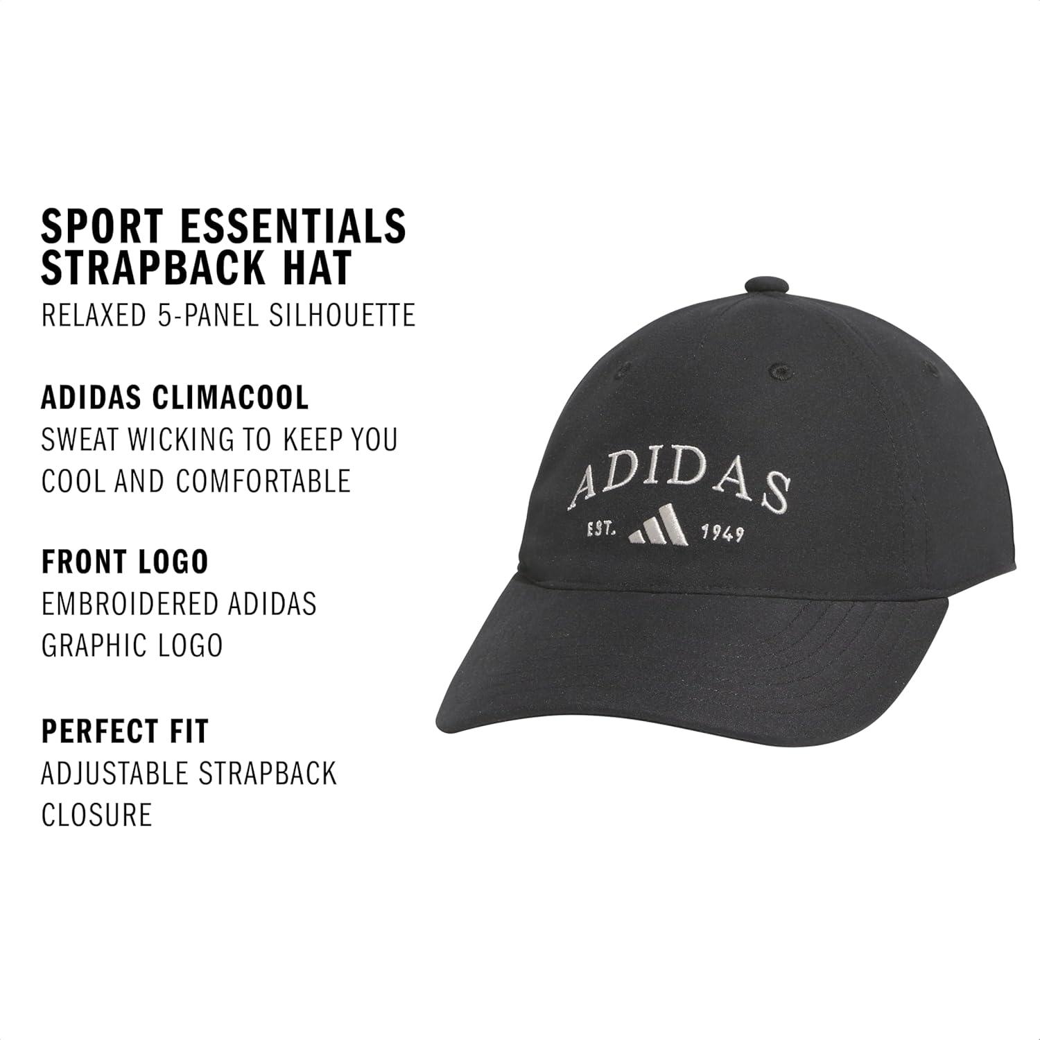 image:imageadidas Womens Sport Essentials Baseball Cap Athletic Relaxed Strapback HatBlackWonder Alumina Grey