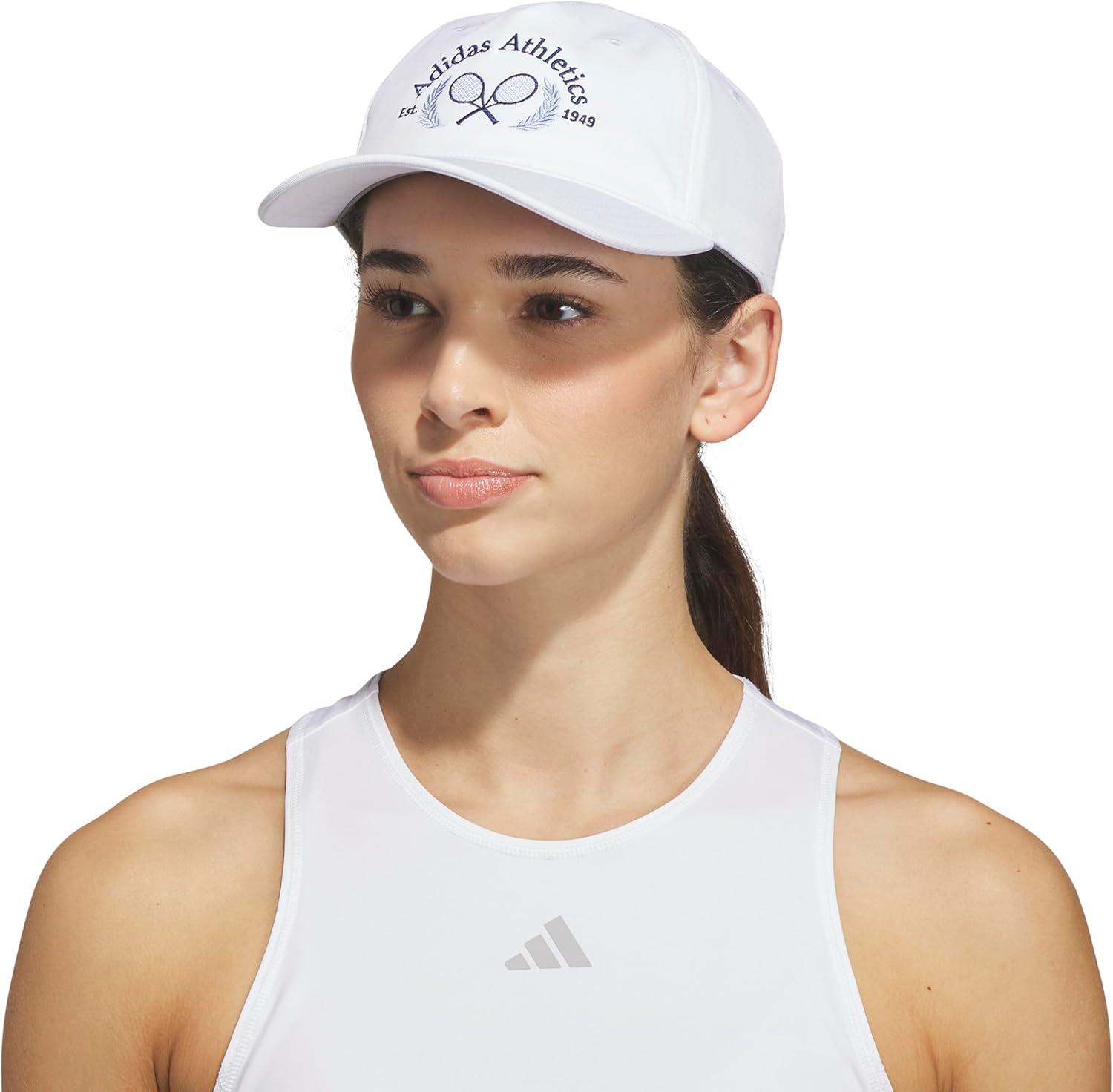 image:imageadidas Womens Sport Essentials Baseball Cap Athletic Relaxed Strapback HatWhiteDark BlueGlow Blue