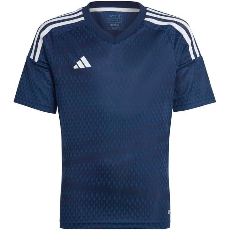 image:imageadidas Kids Boys Tiro23 Competition V Neck Short Sleeve Jersey Soccer Cleats Breathable GreyBlue