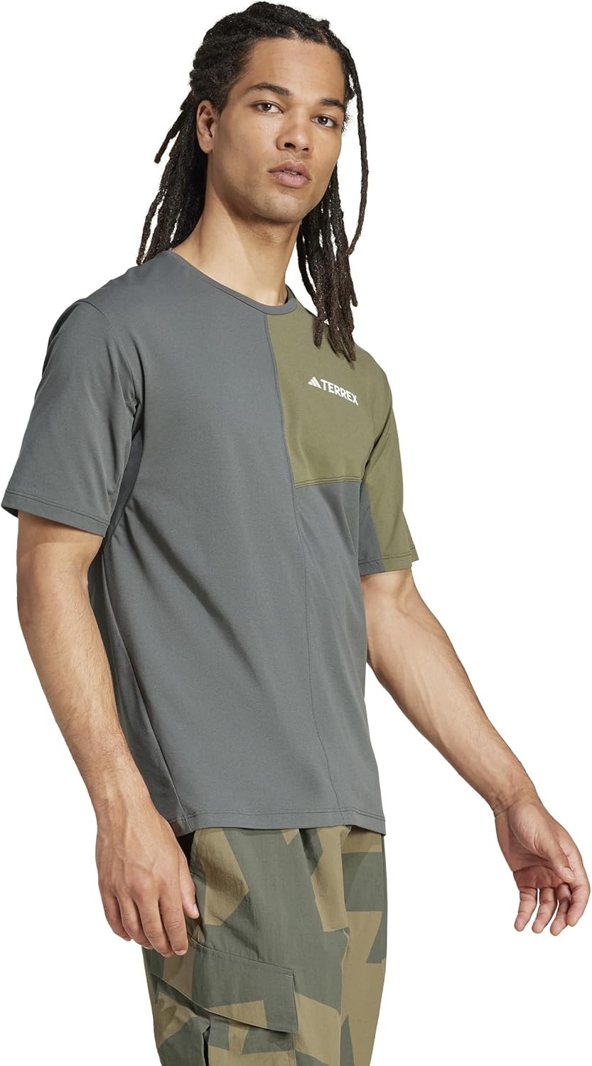 image:imageadidas Mens Terrex Multi Climacool Crew Neck Short Sleeve Athletic Casual Tops Casual BlueIvy