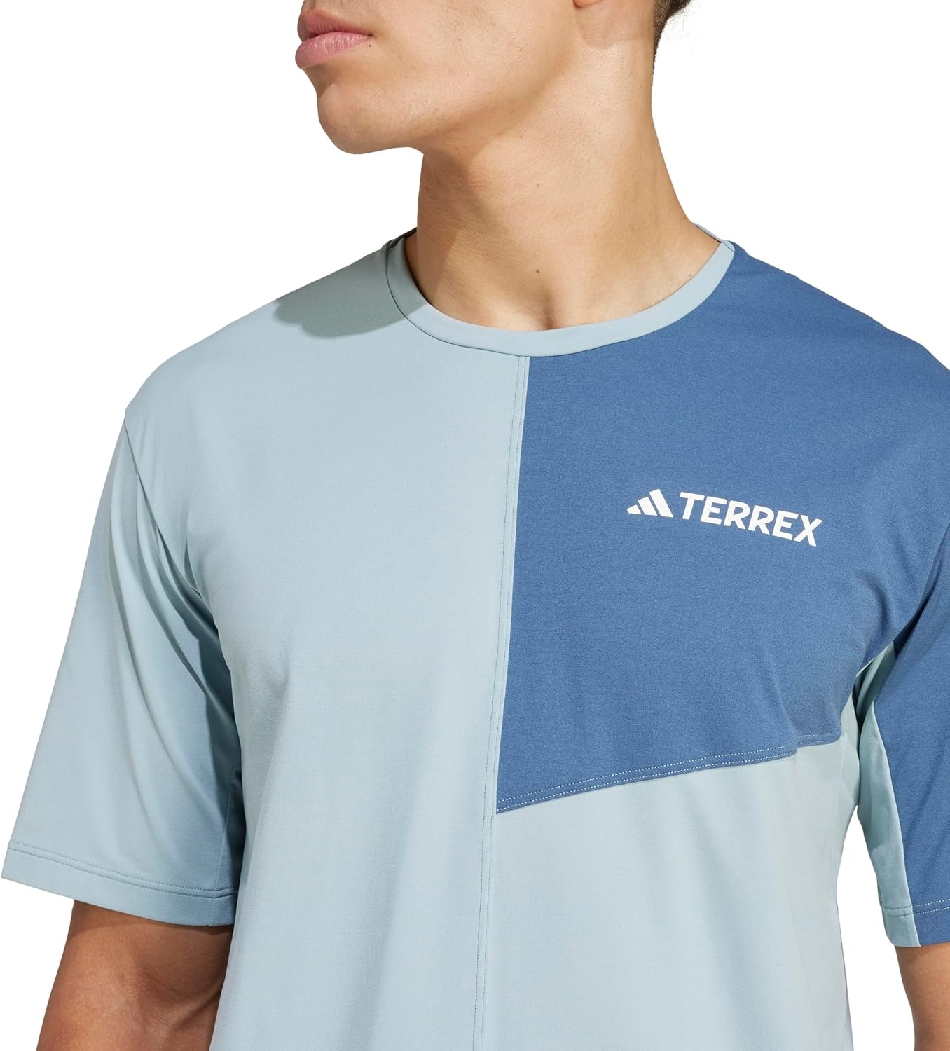 image:imageadidas Mens Terrex Multi Climacool Crew Neck Short Sleeve Athletic Casual Tops Casual BlueMagic Grey