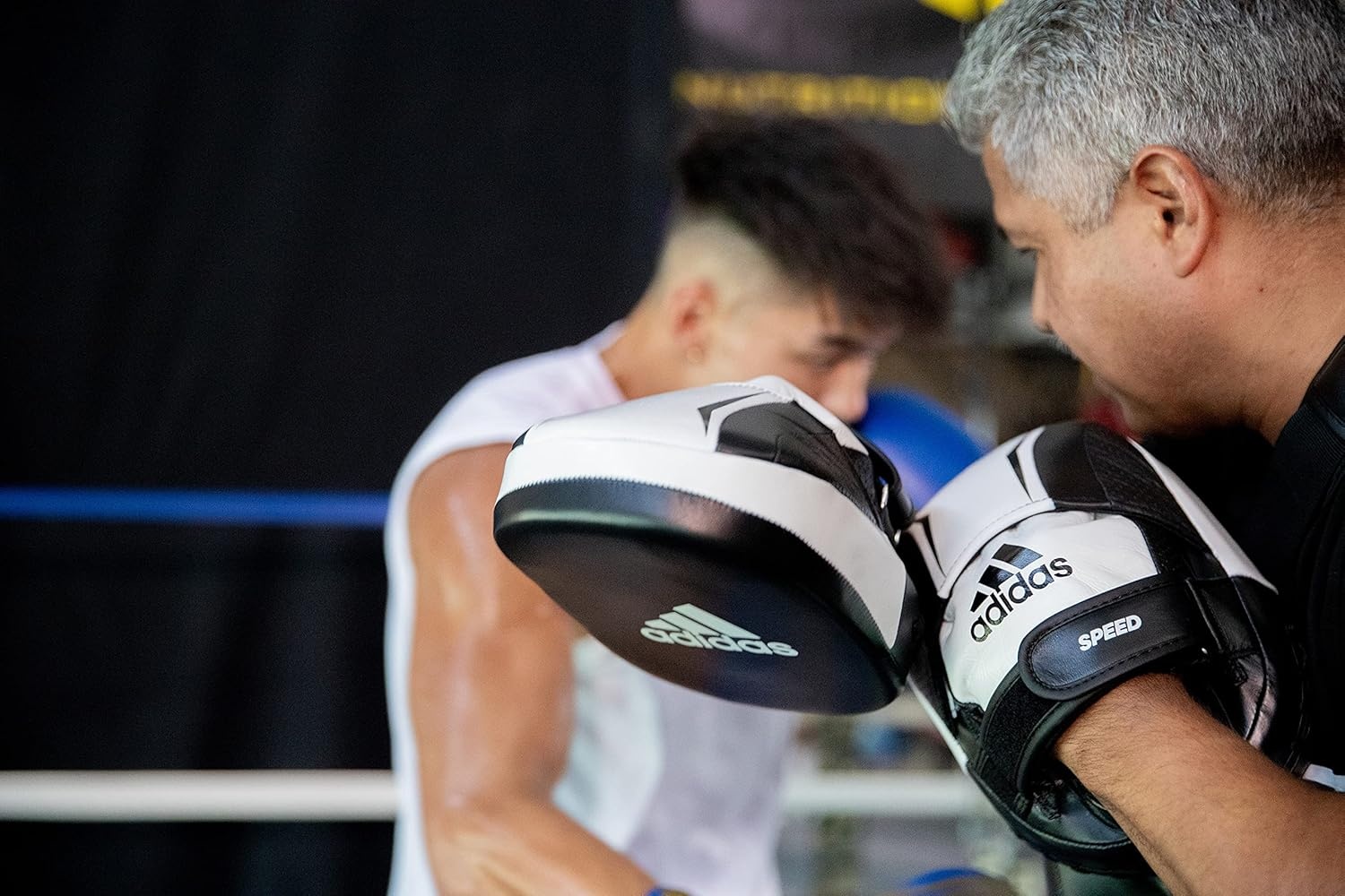 image:imageadidas Speed Micro Air Focus Mitts for Boxing Kickboxing Coaching and Training for Men Women Unisex BlackRedGoldRedWhite Standard SizeRedWhite