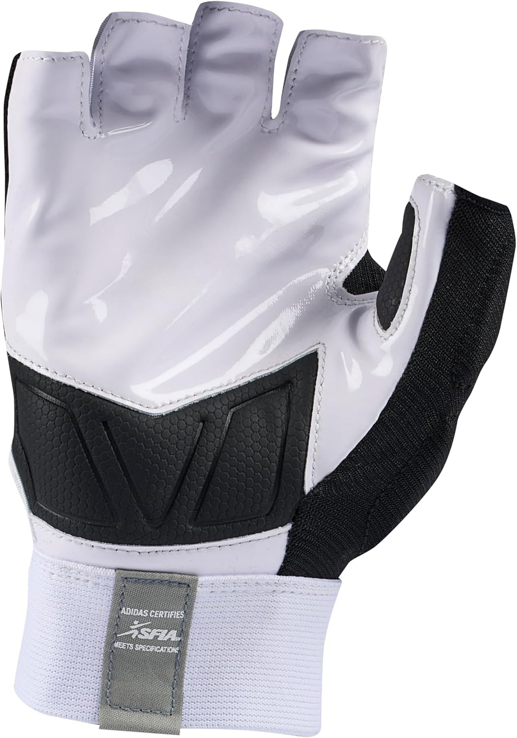 image:imageadidas Youth Scorch Destroy 3 Half Finger Lineman Glove BlackWhite Large